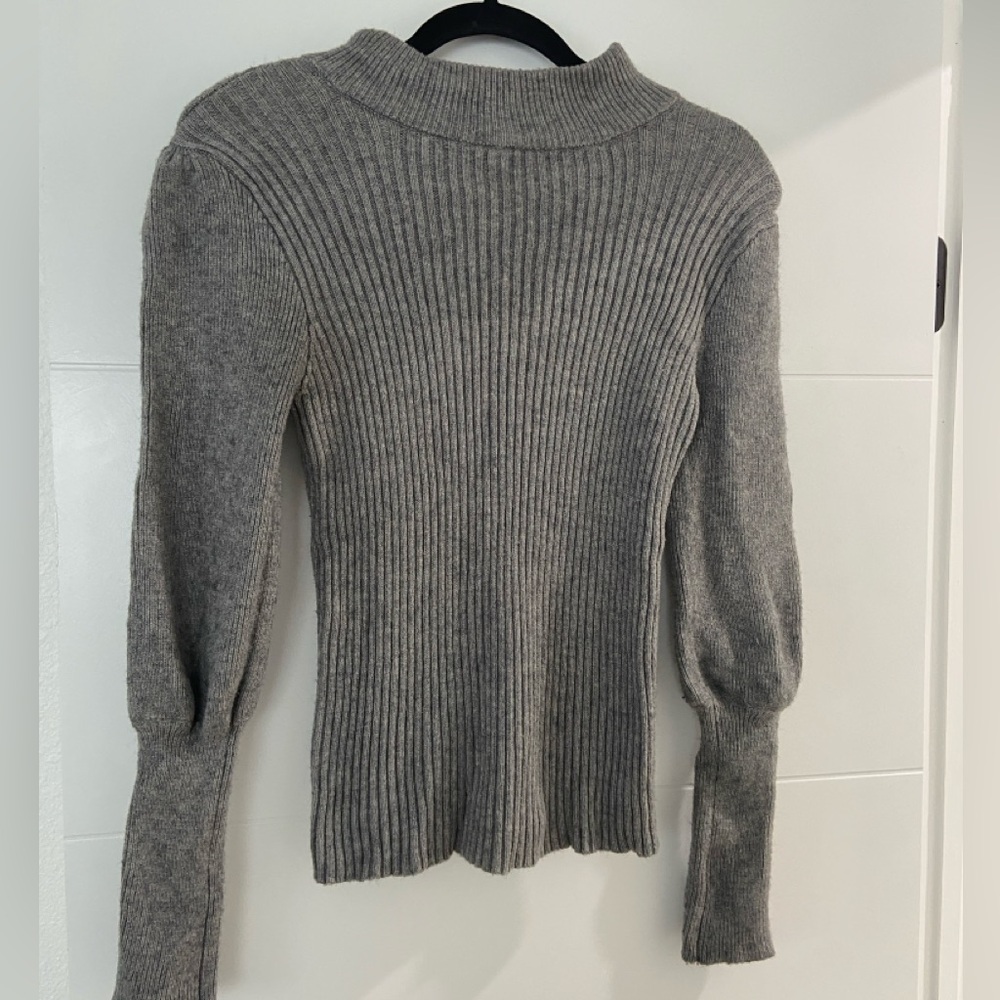 Moon River Charcoal Ribbed Women's Sweater